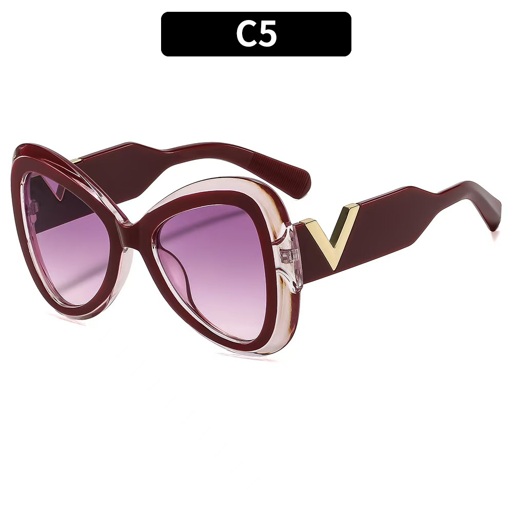 Monture rouge-violet avec verres rose-violet