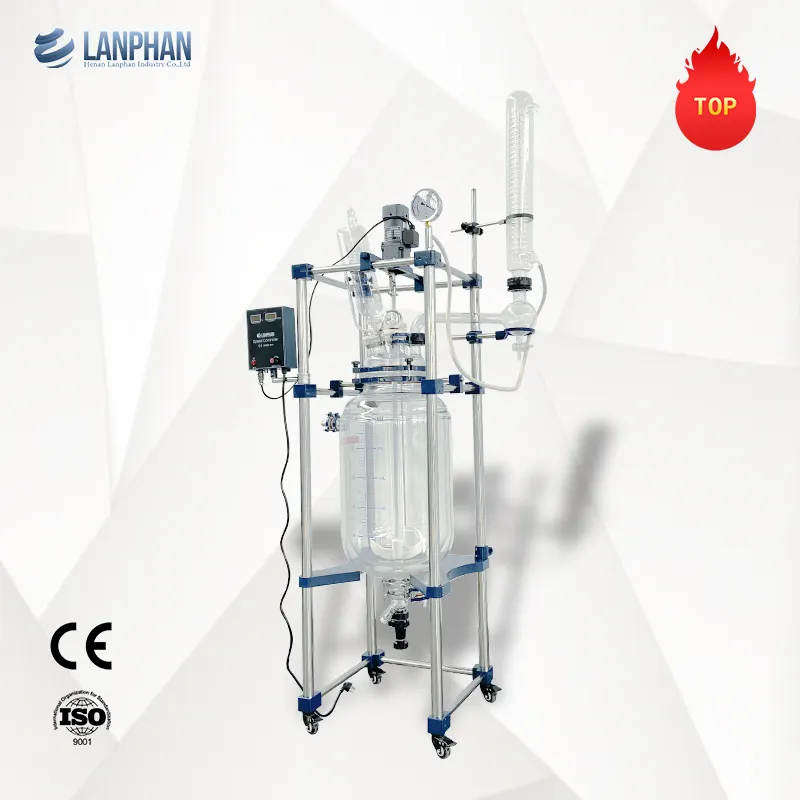 Laboratory 50l jacketed glass reactor chemical reactor price