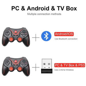 T3 X3 inalámbrico BT Gamepad Joystick Joypad controlador Game Pad para PS3 Playstation 3 P3 PC TV BOX ordenador teléfono inteligente con USB