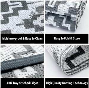 Lớn Có Thể Đảo Ngược Trong Nhà-Ngoài Trời Thảm Nhựa Sàn Ban Công Dã Ngoại Thảm Có Thể Giặt Cho Du Lịch Ngoài Trời Trang Trí Nội Thất Tăng Cường Không Gian Phòng - Product Image 4