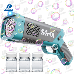 Bubble Machine Gun, sızdırmaz kabarcık oyuncak çocuklar için 3 şişe dolum çözümleri, otomatik zengin kabarcık makinesi ışık ve ses ile - Product Image 1
