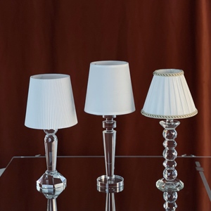 Düğün olay için akülü masa lambası kristal taban kumaş lamba kapak özelleştirmek şarj edilebilir pil dokunmatik Led masa lambası - Product Image 1