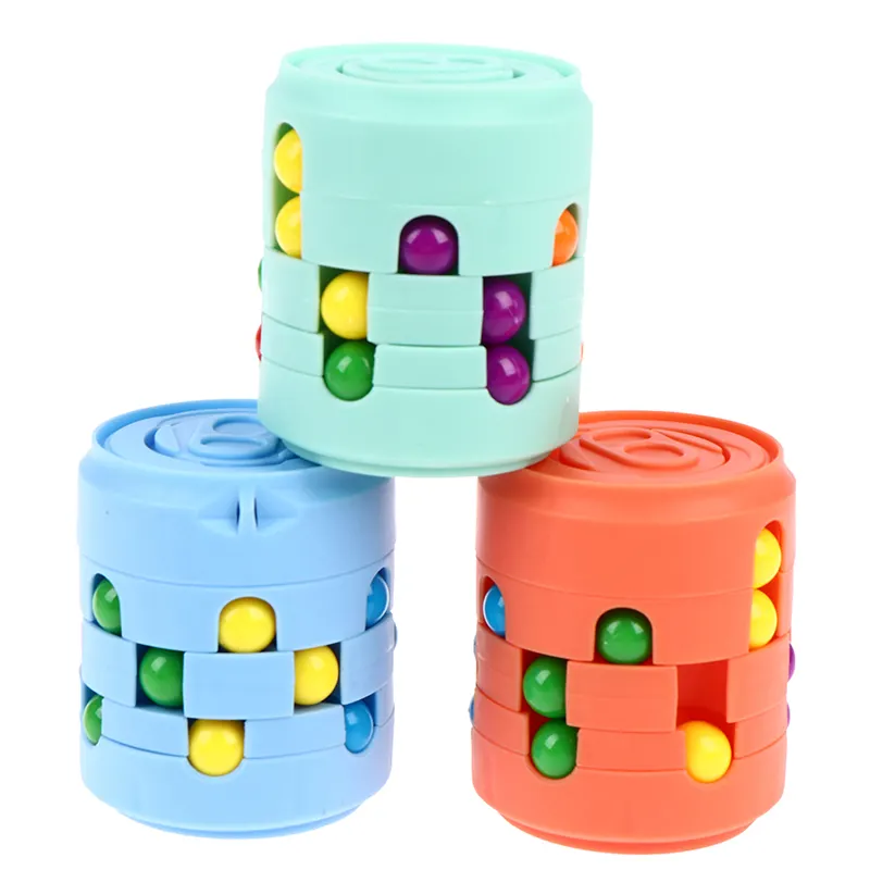Nuovo 2 In 1 Magical Beans Fingertip Spinner Toys rotante piccole perline magiche Cube antistress Puzzle per bambini giocattoli di decompressione