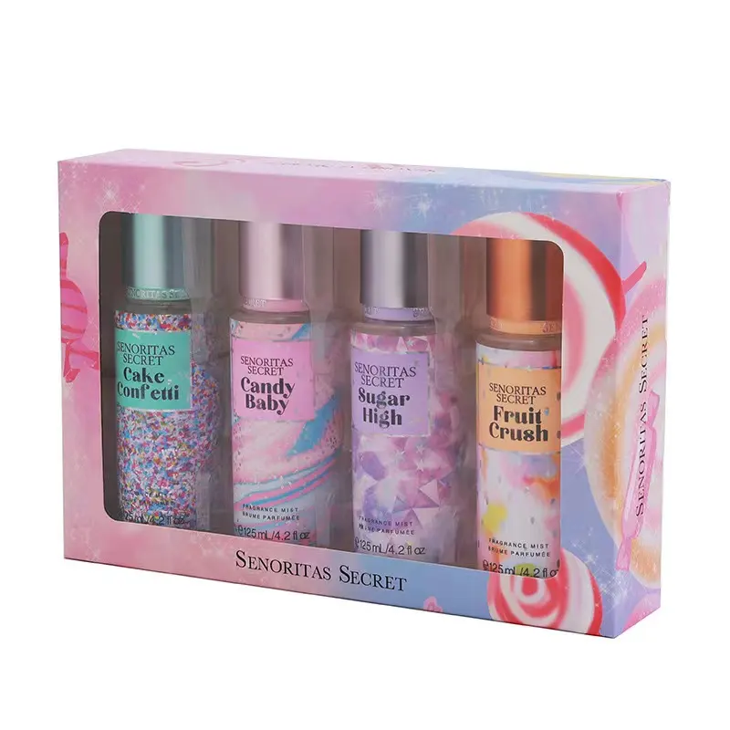 Custom LOGO Luxury Long Lasting Beauty Secret Perfume Victoria Style Four In One Body Spray Perfume Set