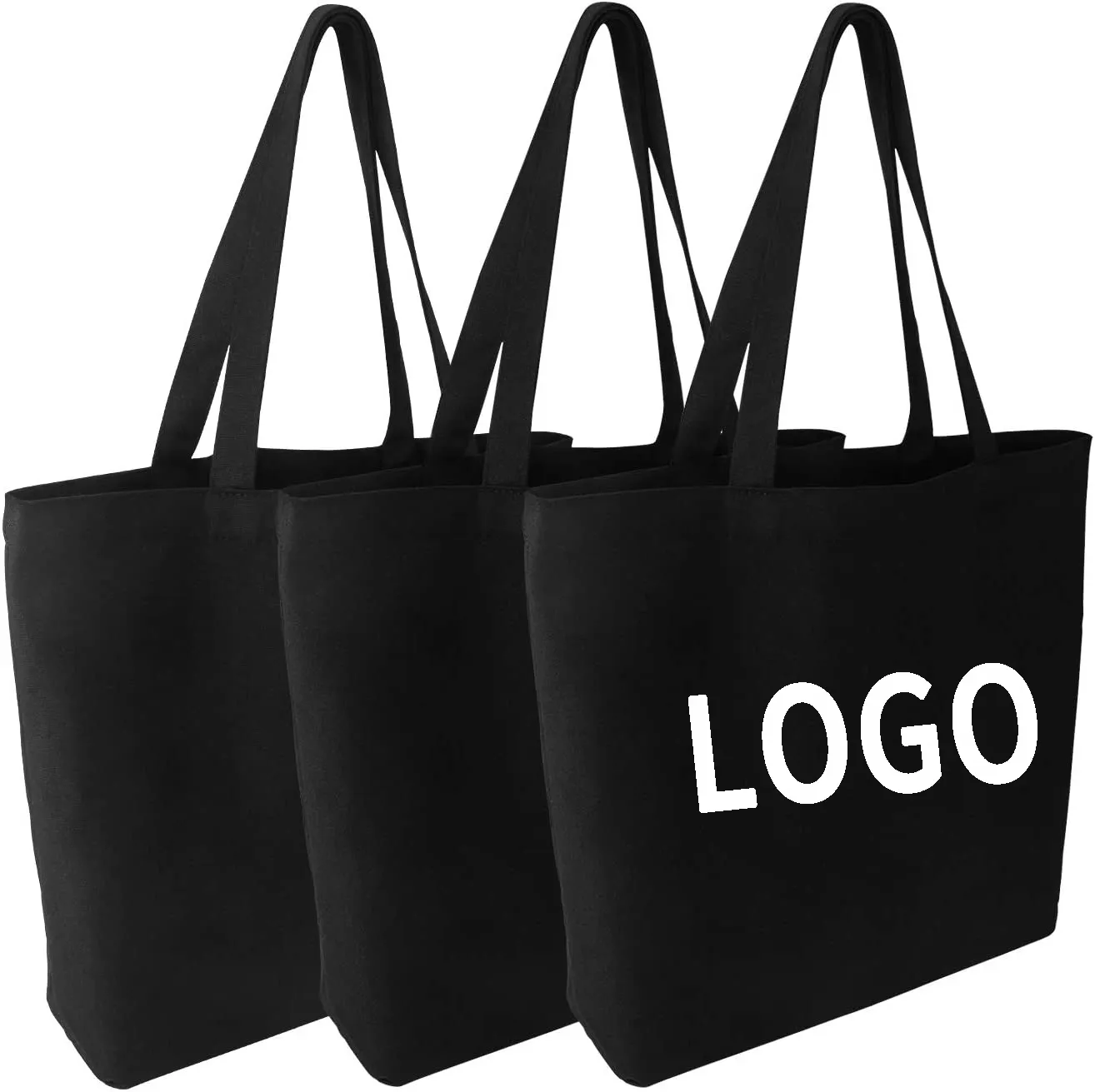 Bolsa de algodón reutilizable para compras, bolsa de mano ecológica de 12oz, de lona, de algodón reciclada con logotipo