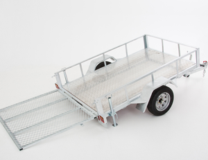 Hot dip galvanized single axle Trailer for ATV and golf cart with <strong>mesh</strong> <strong>ramp</strong> - Product Image 3
