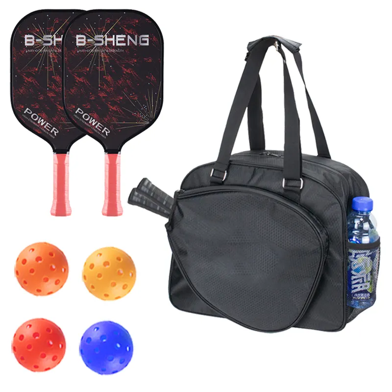 Paleta sin bordes para pickleball, conjunto de 2 con 4 bolas de pepinillo, usapa pro, venta al por mayor