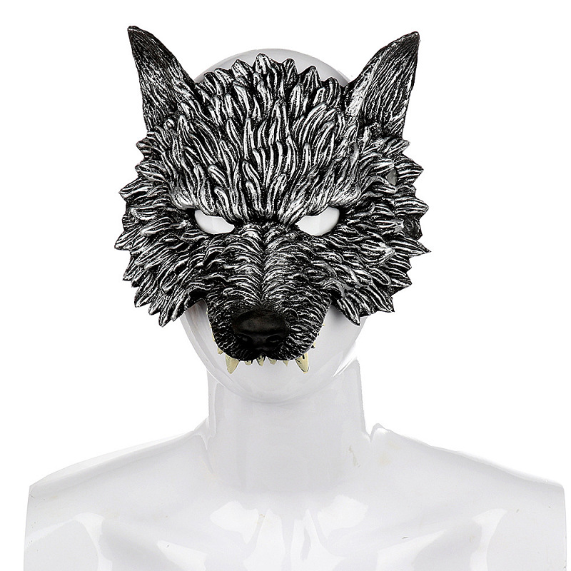Máscara de lobo plateado