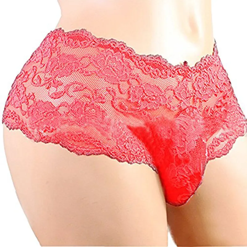 Sous-vêtements sexy pour hommes string en dentelle sous-vêtements serrés sous-vêtements serrés culotte de bikini avec jarretière culotte à fond plat