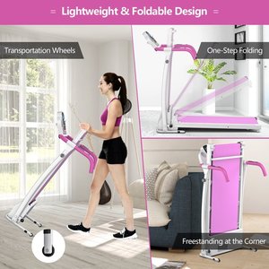 Vendita calda pieghevole elettrico uso domestico tapis roulant di colore rosa portatile sottile compatto macchina da corsa economica - Product Image 5