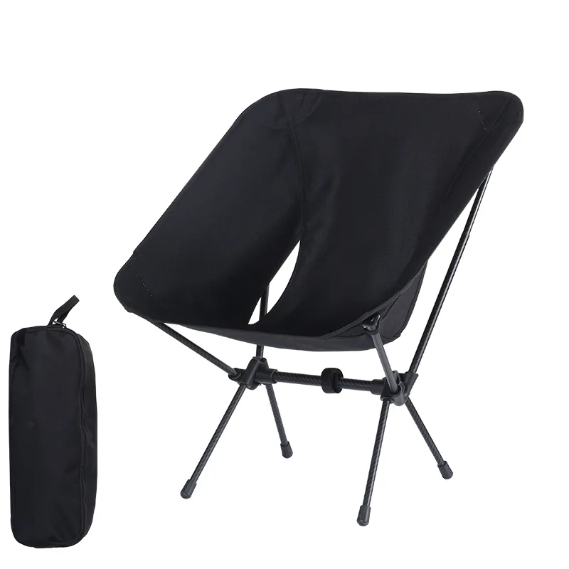 Benutzer definiertes Logo Outdoor Ultraleichter Rucksack Strand Klappstühle Kompakter Kohle faser Moon Chair