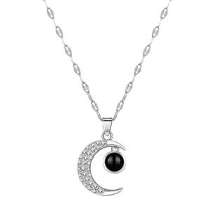 Son tasarımlar kişiselleştirilmiş fotoğraf Crecent ay özel fotoğraf bellek projeksiyon kolye kolye - Product Image 2