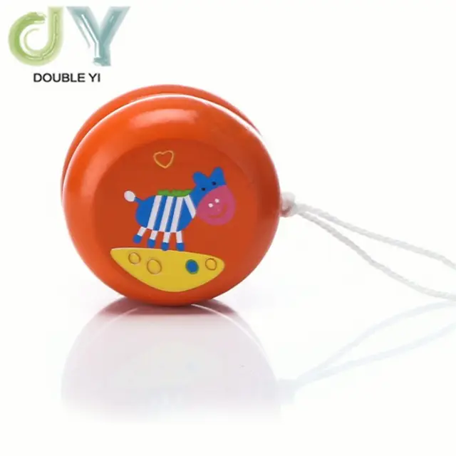 कस्टम बच्चों लकड़ी Yoyo गेंद क्लासिक कार्टून शैक्षिक यो-यो खिलौना