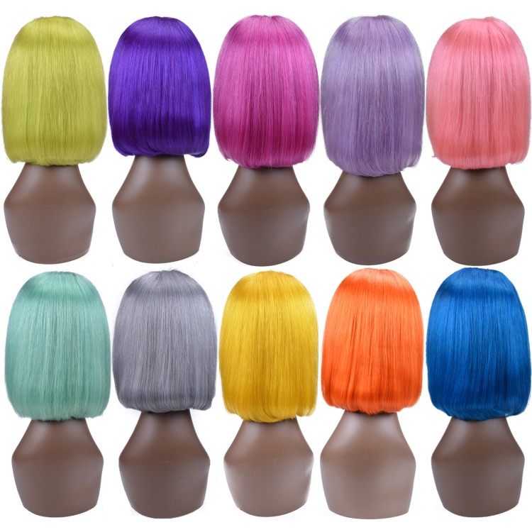 Personnalisé Couleur bob perruque