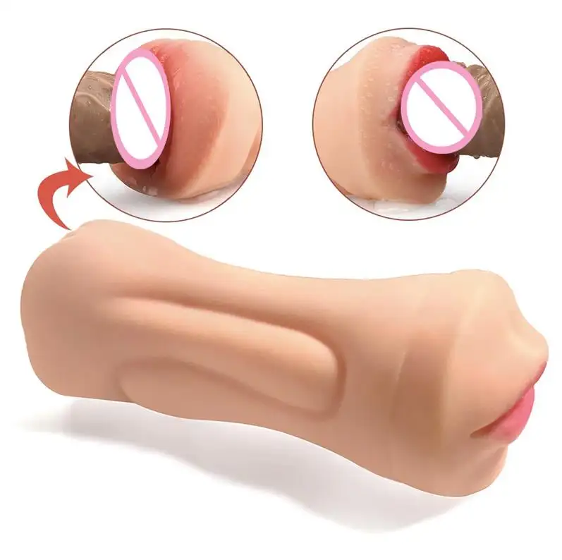 New 18+ Male Double Head Masturbator Sex Toys Artificial Vagina Silicone Mouth Erotic Accessories Adult Orgasm Goods For Men%