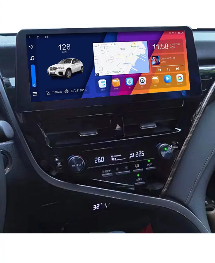 Android Car Radio GPS Navegação Multimídia Dvd Player 11 12,3 polegadas 1920*720 tela 6GB 128GB para Toyota Camry 2021-2022 CE