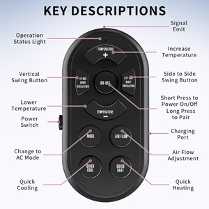 Yüksek kalite 9-Button akıllı AC uzaktan kumanda çok fonksiyonlu plastik konut RF popüler yeni TV klima aksesuarı - Product Image 3
