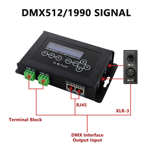 DC 9V DMX512 4CH Timer Dimmer Controller LED programmabile fai da te XLR-3 RJ45 morsettiera interfaccia di uscita di ingresso con Display LCD