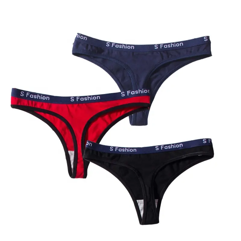 Mulheres G-corda Thong Panties Corda Roupa Interior de Algodão das Mulheres Cuecas Calças Sexy Lingerie Íntima Senhoras Carta Low-Rise