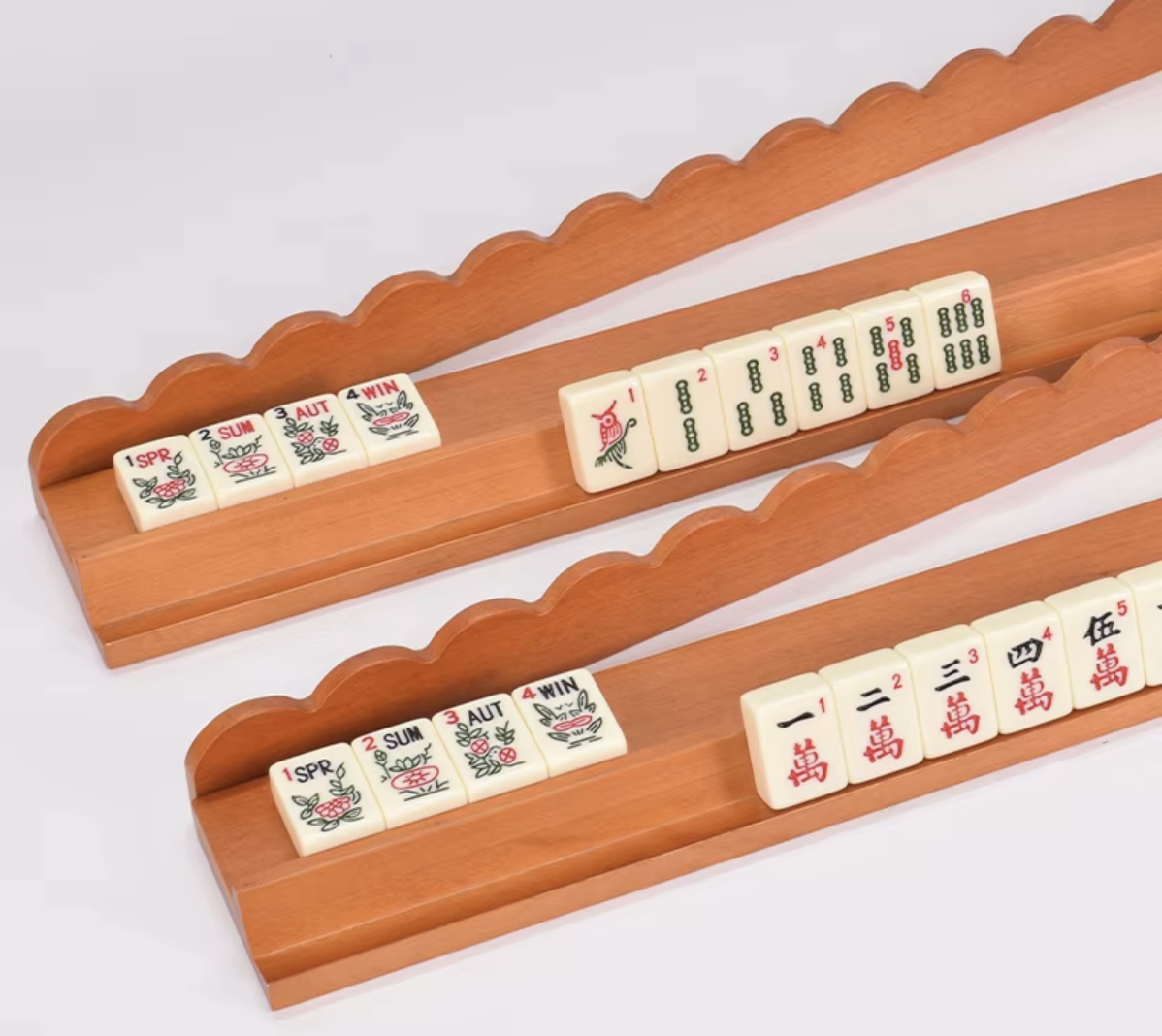175inch solid wood mahjong ruler-natural wood color 1 set