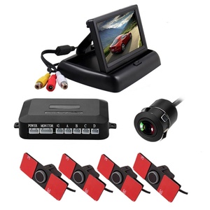 Pantalla plegable de escritorio LCD de 4,3 pulgadas, Radar de marcha atrás para coche, zumbador de respaldo trasero para coche, sistema de Sensor de aparcamiento con 4 sensores - Product Image 2