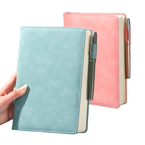 Customized PU Business Office Leather Custom Diary Enterprise Handbook Print logo Simple <strong>Note</strong> Solid <strong>Color</strong> <strong>Notebook</strong> - Product Image 1