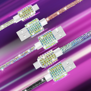 库存工厂销售闪亮USB电缆定制彩色数据线快速充电USB A至L OEM ODM USB可连接式Iphone - Product Image 4