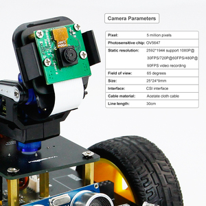 Yahboom Raspberry Pi 5 AI riconoscimento della visione Robot Kit per auto Raspbot con fotocamera FPV e Video WIFI per l'istruzione