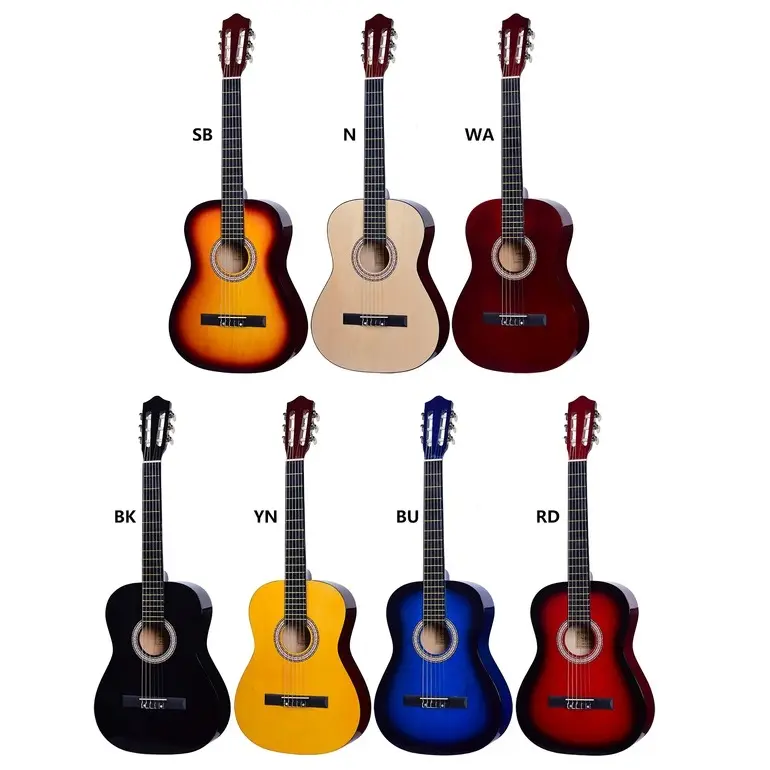 4/4 39 inch 3/4 36 inch nylon string guitars cutaway classical electric guitar