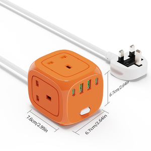 New Design Square Power Strip British UK <strong>Socket</strong> 3 Ways <strong>With</strong> <strong>USB</strong> + Type C Ports High Quality UK <strong>Multi</strong> <strong>Function</strong> Electrical <strong>Socket</strong>
