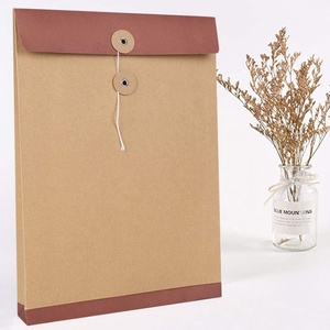 Benutzer definierte A3 A4 umwelt freundliche Knopf String Verschluss Umschlag Kraft papier erweiterbarer Umschlag für Dokumente Datei - Product Image 1