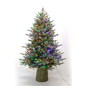 屋内ダイニングテーブルデコレーションレッドベリーパインコーンクリスマスツリー環境にやさしいPE PVC混合ベーススタンディングタイプ