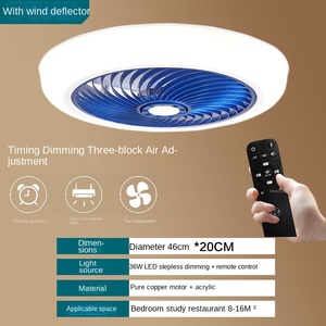 Benutzer definierte Logo-Lichter Wohnzimmer Silent Led Decken ventilator Kleine 3-Gang-Farbänderung 360 Rotierende Fernbedienung Decken ventilator Licht