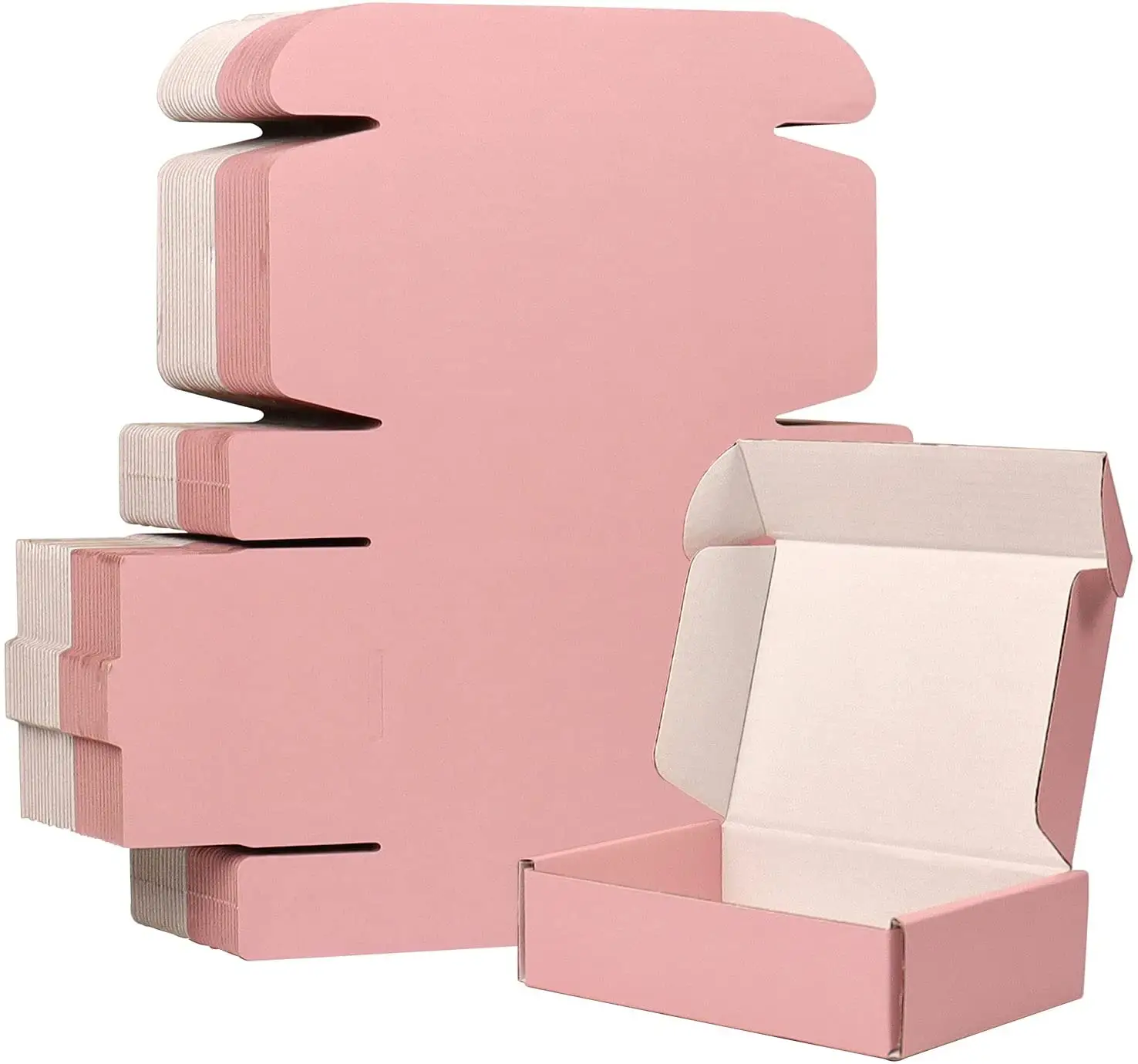 Caixas de envio de logotipo personalizadas, caixas rosa de encomenda para pequenas empresas, caixas de presente