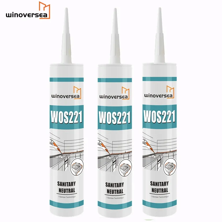 WOS-221 tahan air kartrid antijamur Caulking penutup silikon netral untuk dapur kamar mandi sanitasi