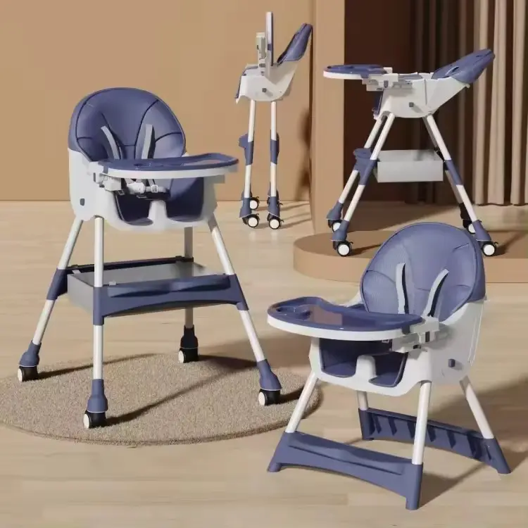 Chaise haute multifonction 3 en 1 portable pour enfants Chaise haute pour manger pour bébé Chaises pliantes pour bébé avec cheval à bascule