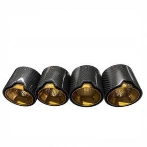 M3/M4 MP stil karbon fiber egzoz İpuçları BMW G80 G81 G82 G83 parlak krom/siyah/yanmış mavi/altın egzoz Tailpipe İpuçları - Product Image 4
