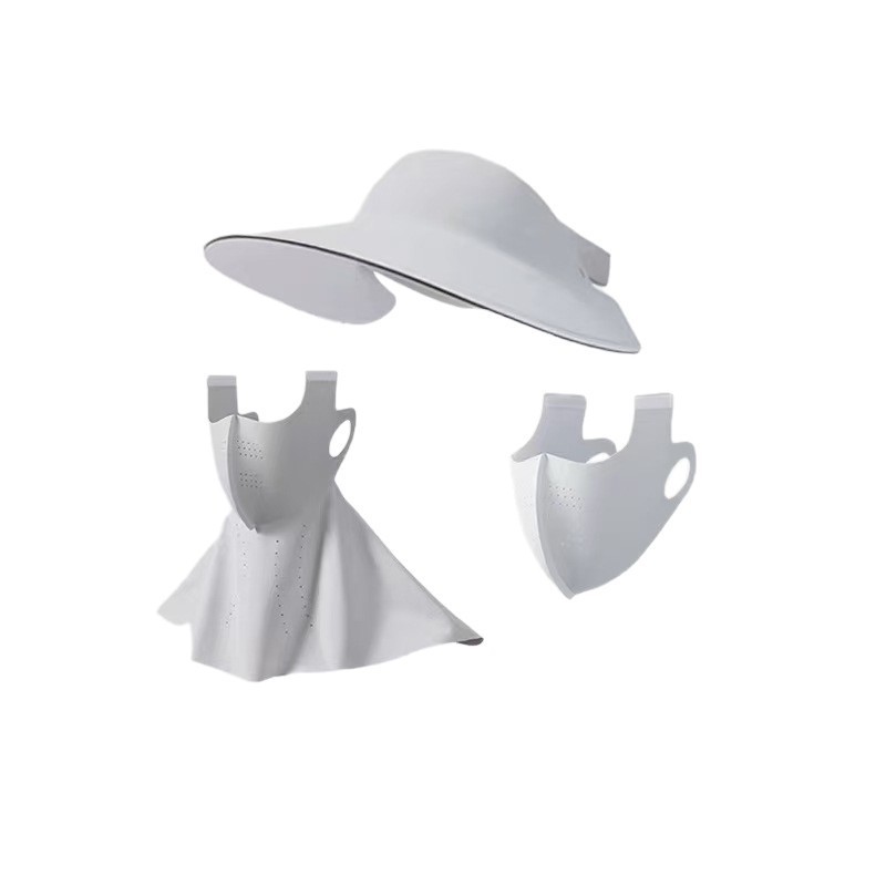 Gorro/máscara/protector de cuello desmontable (gris claro)