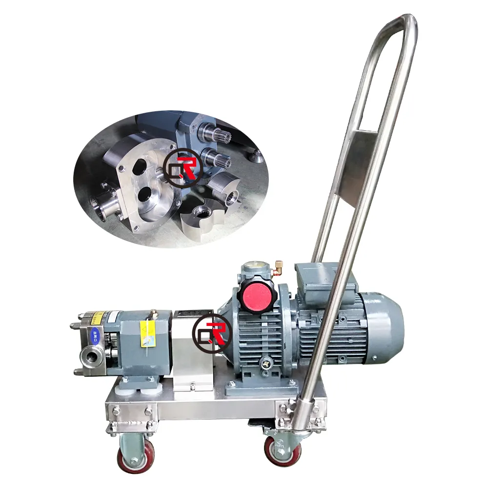 Pompa idraulica rotativa a palette pompa a tamburo rotante manuale pompe di trasferimento per bevande a lobi diesel con carrello