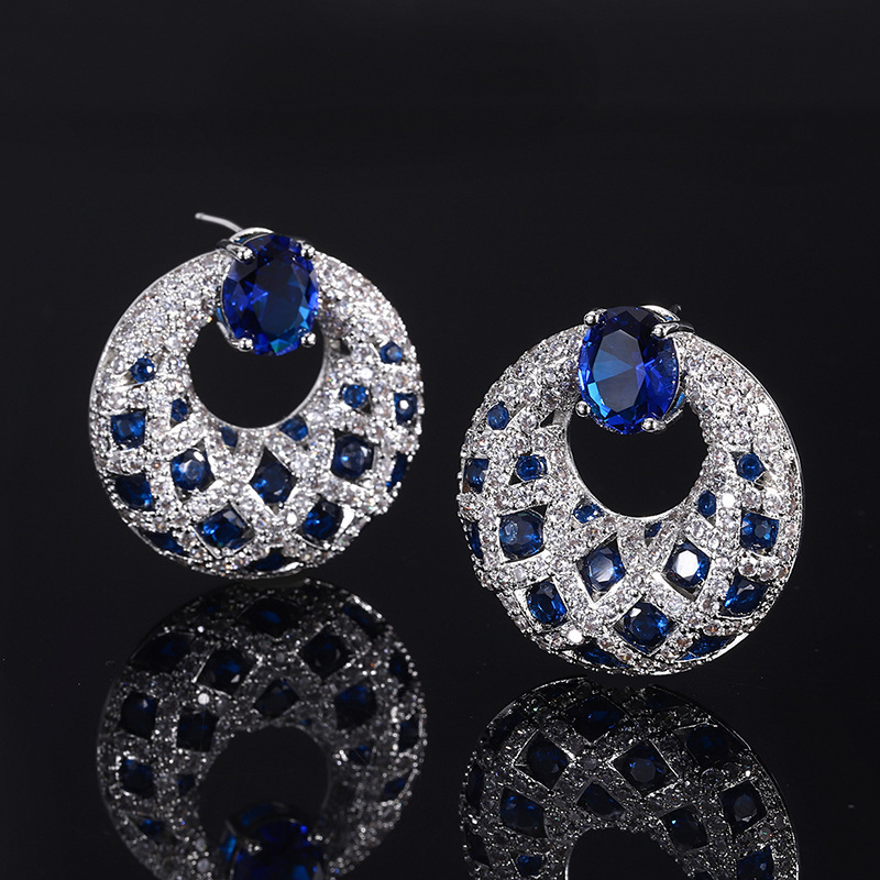 Platinum sapphire earrings