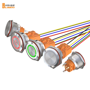 LANBOO <strong>25</strong>/30mm 3A Latching or Momentary Push Button <strong>Switch</strong> 1NO1NC Can Be Customized with Two Color Three and Color LED - Product Image 1