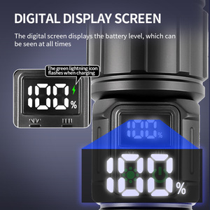 ไฟฉาย LED 30W แบบซูมได้, ไฟฉายดิจิตอลชาร์จไฟได้มีสวิตช์คู่กันน้ำ - Product Image 2