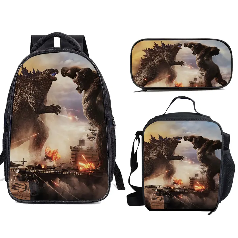 Immagine personalizzata accettabile regalo promozionale Godzilla stampa zaino per borsa da scuola per bambini