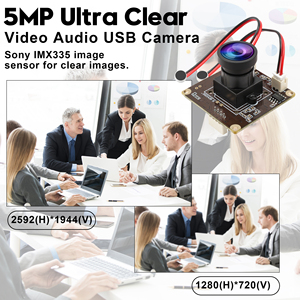 ELP 5 MP 30 FPS USB-Kameramodul mit Doppeltrennbarem Mikrofon IMX335 Video-Streaming-Webcam mit 118 Grad Keine Verzerrung Objektiv - Product Image 2