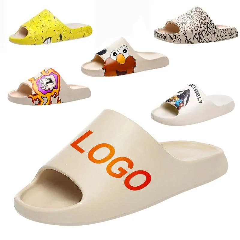 ¡Oferta! Sandalias personalizadas de diseñador, sandalias deslizantes coloridas con logotipo personalizado para hombre, calzado deslizante con estampado personalizado