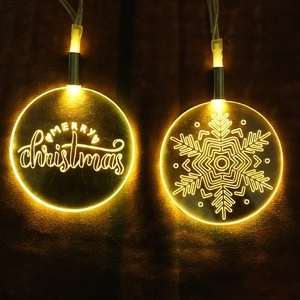 Acrylic clear Laser Design <strong>Snowflake</strong> Let It Snow Words <strong>Led</strong> Holiday <strong>String</strong> Lights for Christmas Wall Decor - Product Image 1