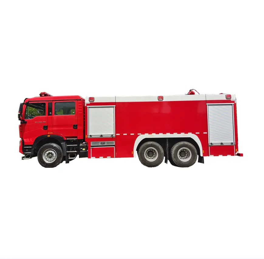 รถบรรทุกหนัก haowo 6*4นักดับเพลิงฉุกเฉินจะต้องเข้าร่วมถังดับเพลิงหลายยี่ห้อและประเภท