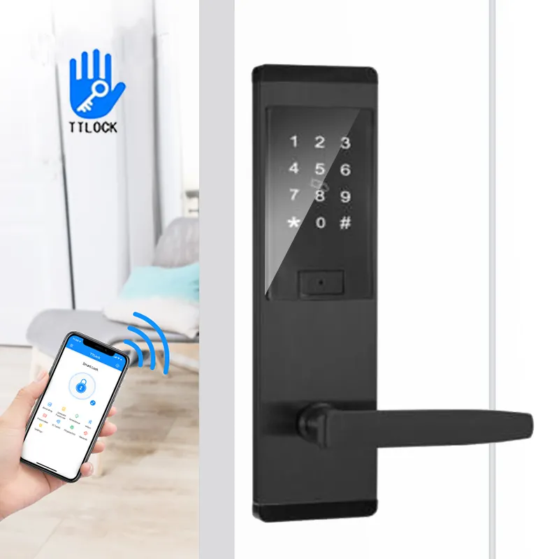 2021 Best Selling Password Door Digital Lock Door Handle Smart Lock with TT Lock APP