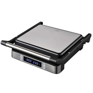 New <strong>Digital</strong> <strong>Timer</strong> and <strong>Temperature</strong> <strong>Control</strong> 2000 Watts 4 Slice Cool-touch Cafe Handle Panini Grill with Oil Tray - Product Image 1