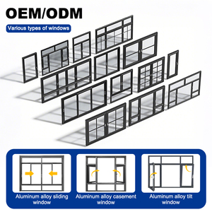 Kunden spezifisches festes Aluminium fenster für Wohn-und gewerbliche Zwecke im Freien Wind dichte Funktion Zeitgenössisches Glas design - Product Image 4